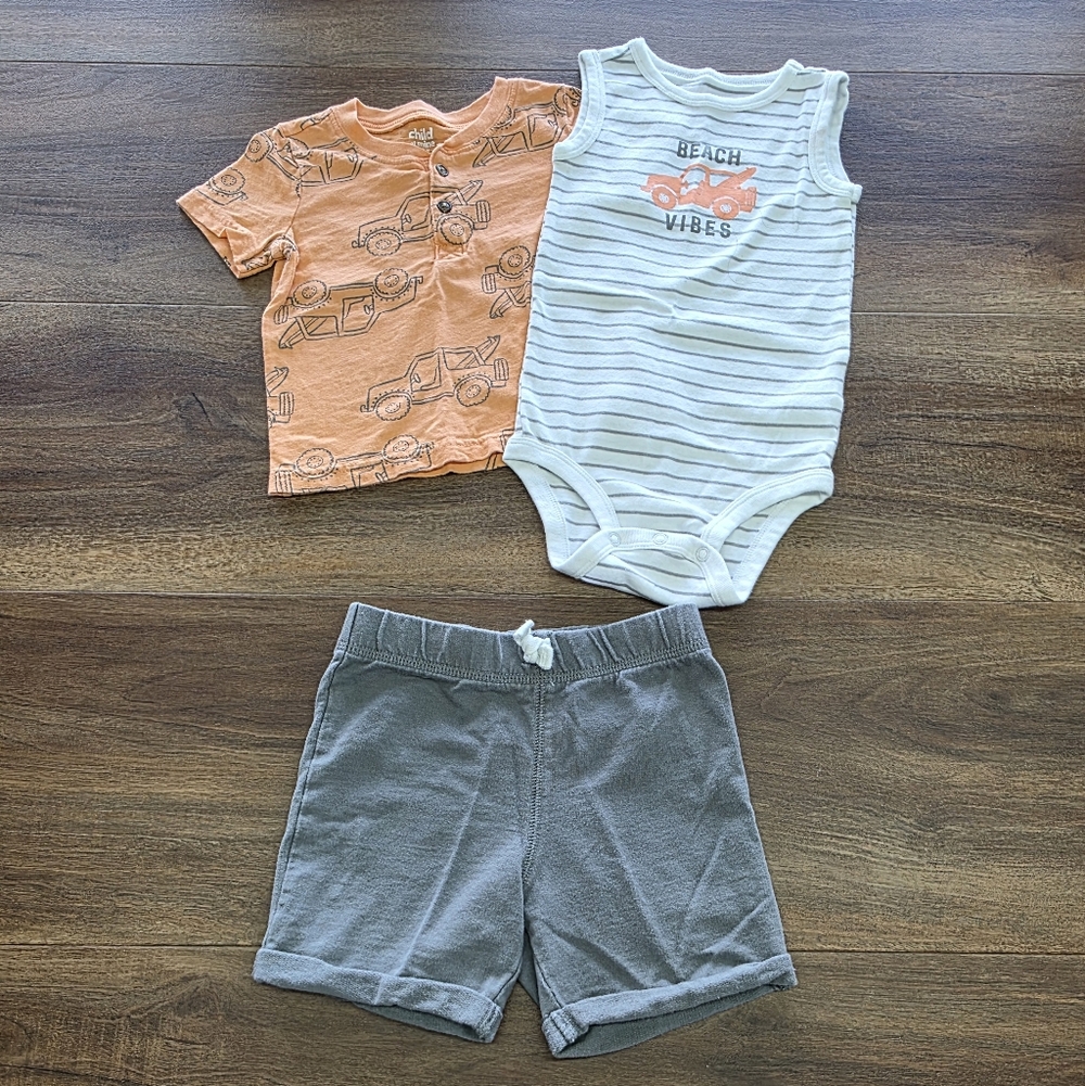 Toddler Boy Jeep Beach Spring & Summer Outfit SIZE: 24 Months